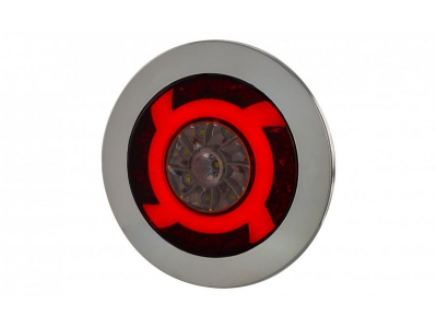 Lampa zespolona tylna HOR 75 - LUCY, diodowa 12/24V (z pierścieniem, światło cofania, światło przeciwmgielne, światło pozycyjne, przewód 4x0,5 mm2, dł